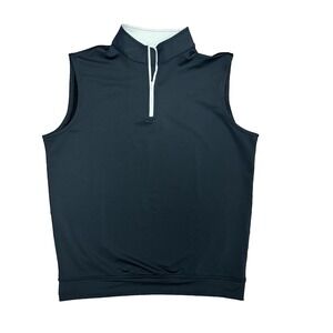 Peter Millar Performance 1/4 Zip Vest Men's Size Large Black Golf